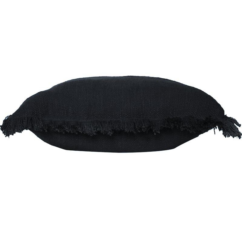 Sevita Solid Cotton Fringe Throw Pillow