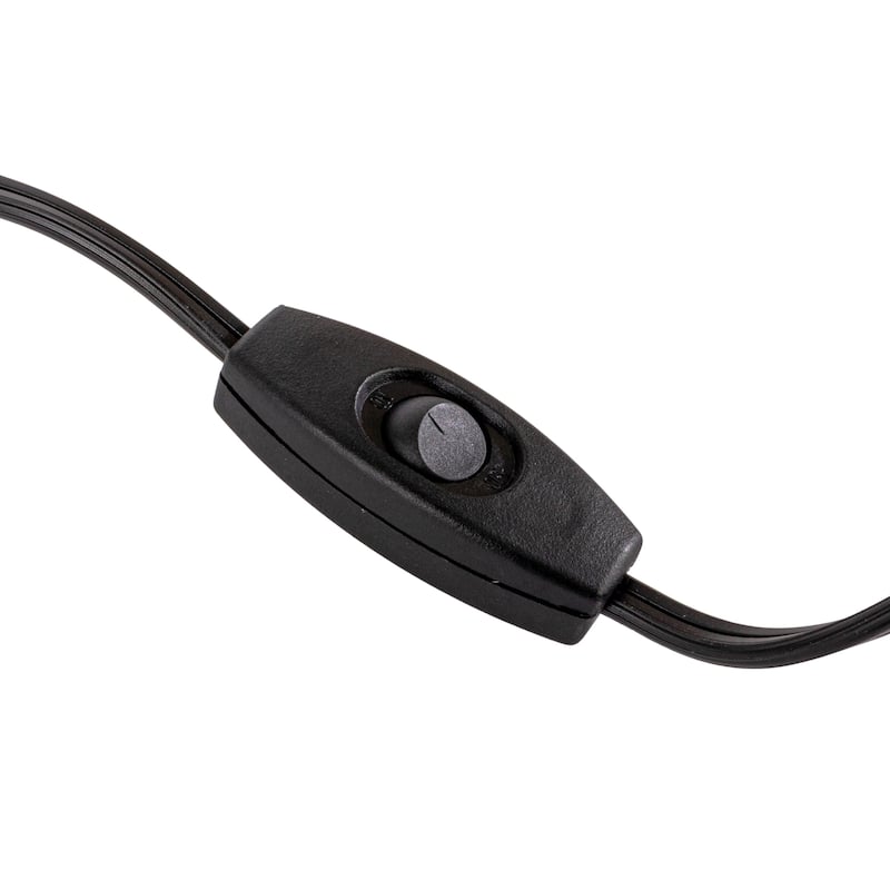 Glass Mosaic Table Lamp with Inline Switch, Copper Finish, White - 9.0"L x 9.0"W x 9.0"H