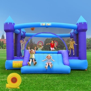 15.3'x 12' 840D Large Bounce House Oxford Inflatable Bouncers with Blower & Slide
