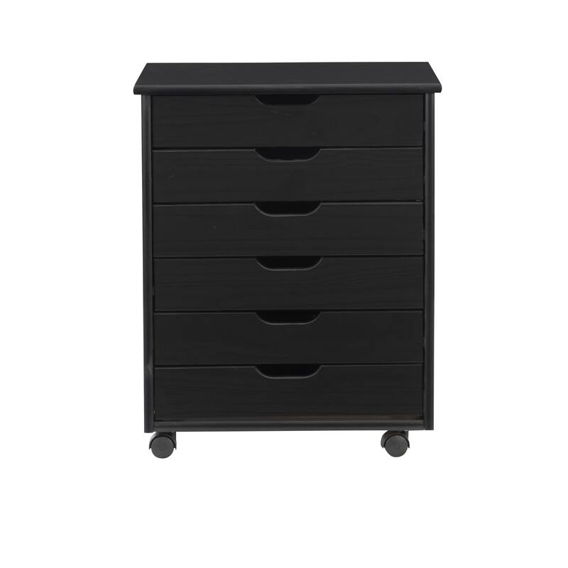 Bridgton 6-drawer Wide Rolling Storage Chest Cart