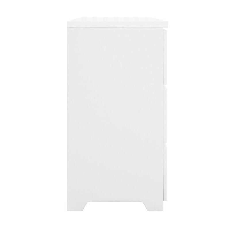 6-Drawer Wooden Storage Cabinet & Dresser, Clothes Organizer with Wavy Drawer Panels