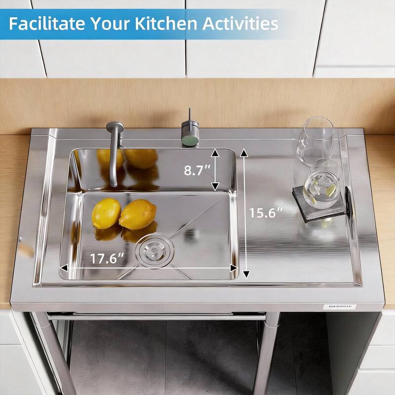Stainless Steel Utility Sink, with Legs