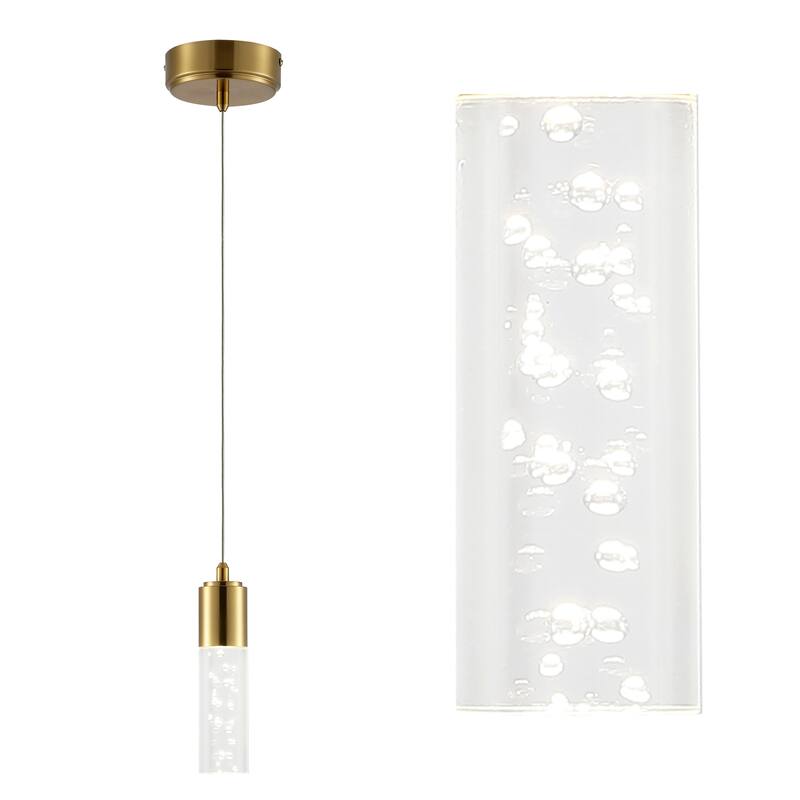 Cristal 1-Light Bubble Acrylic/Iron Modern Minimalist Integrated LED Pendant, by JONATHAN Y - 1 Light