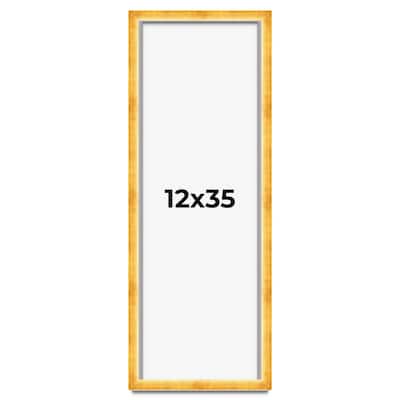 12x35 Shadow Box Frame Gold | 1.625 Inches Deep Real Wood Traditional