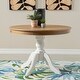 preview thumbnail 1 of 8, Josie Two-tone Round Solid Wood Pedestal Table