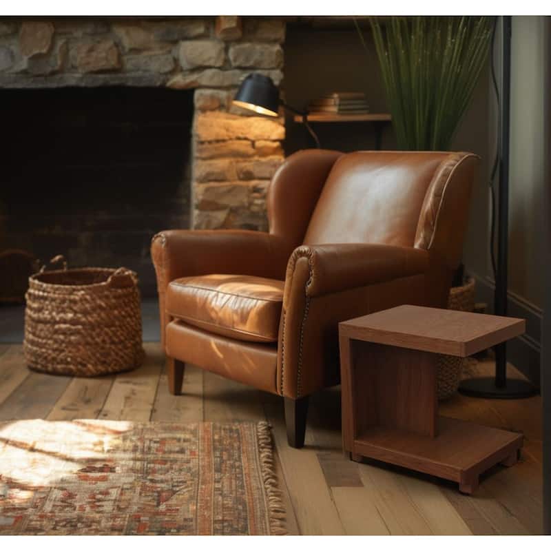 Bridgevine Home Laurel Canyon 18 inch Chairside Table, No Assembly Required - Oak Bourbon