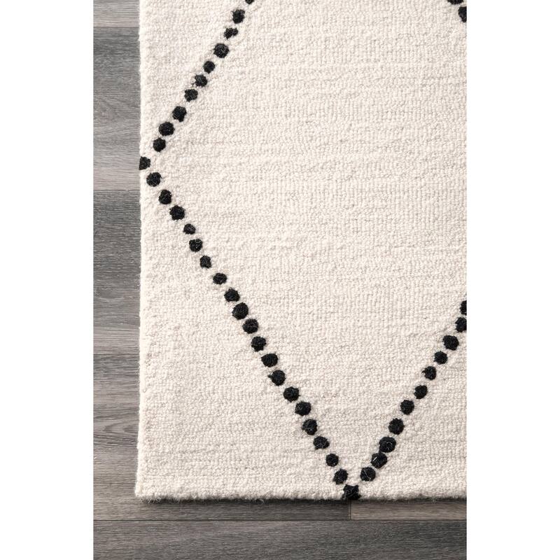 Nuloom Handmade Dotted Trellis Wool Kids Nursery Rug