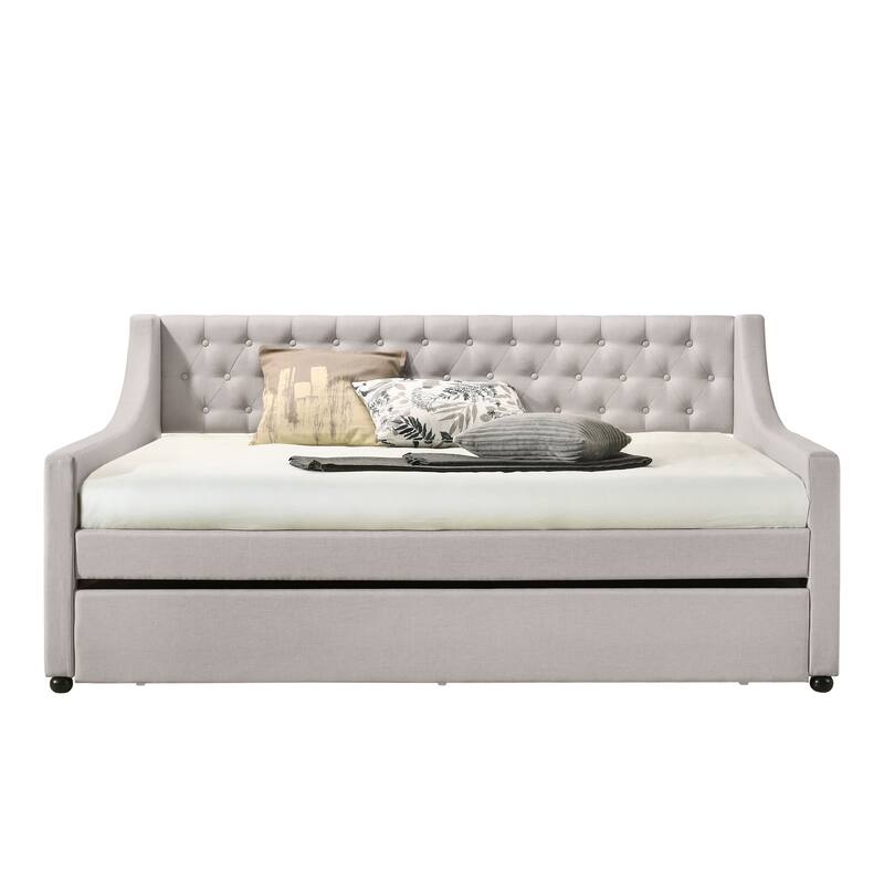 Lianna Fog Fabric Full Daybed & Twin Trundle