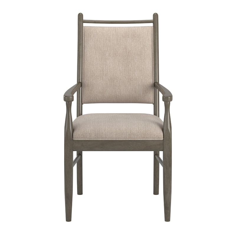 Harstad Wood Finish Beige Fabric Arm Chair (Set of 2) by iNSPIRE Q Modern