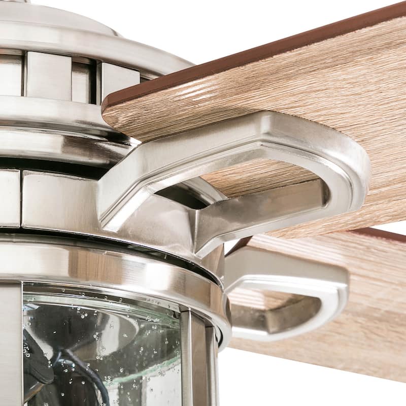 52" Honeywell Bonterra Brushed Nickel Contemporary Indoor LED Ceiling Fan with Light and Remote Control