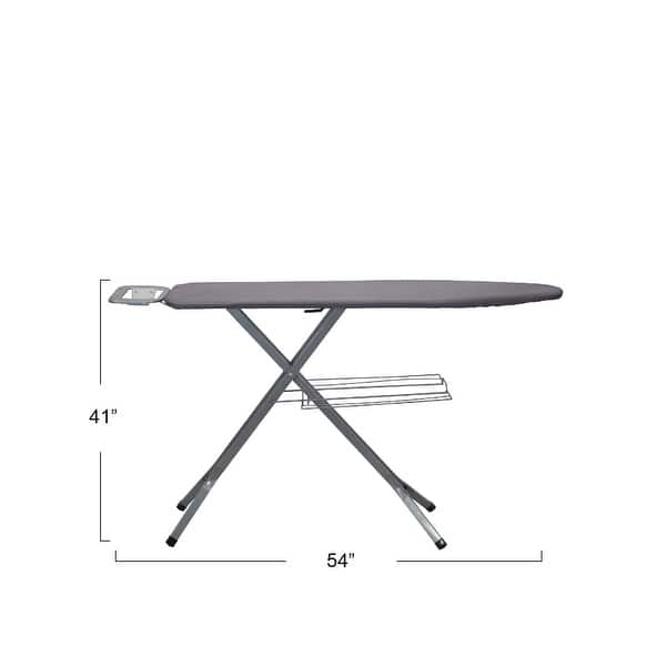 dimension image slide 0 of 4, Household Essentials Ironing Board with Mesh Steel Top - 54.0"L x 14.0"W x 41.0"H