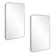 preview thumbnail 9 of 16, Design House Isla Modern Metal Framed Rectangle Wall Mounted Accent Mirror Silver - 2 Pack