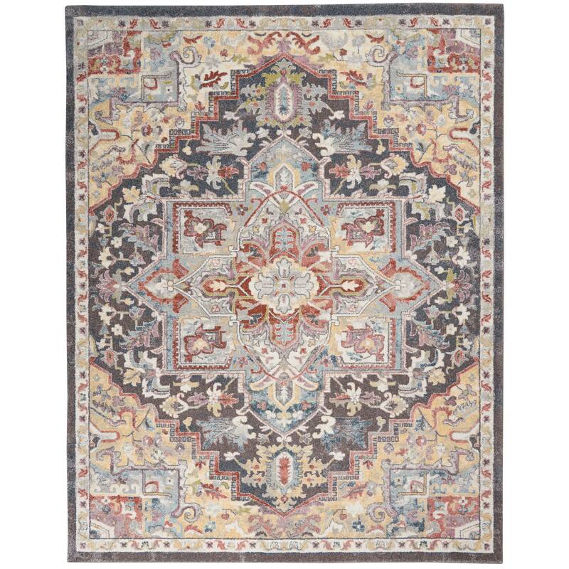 Nourison Juniper Persian Farmhouse Medallion Multicolored Area Rug