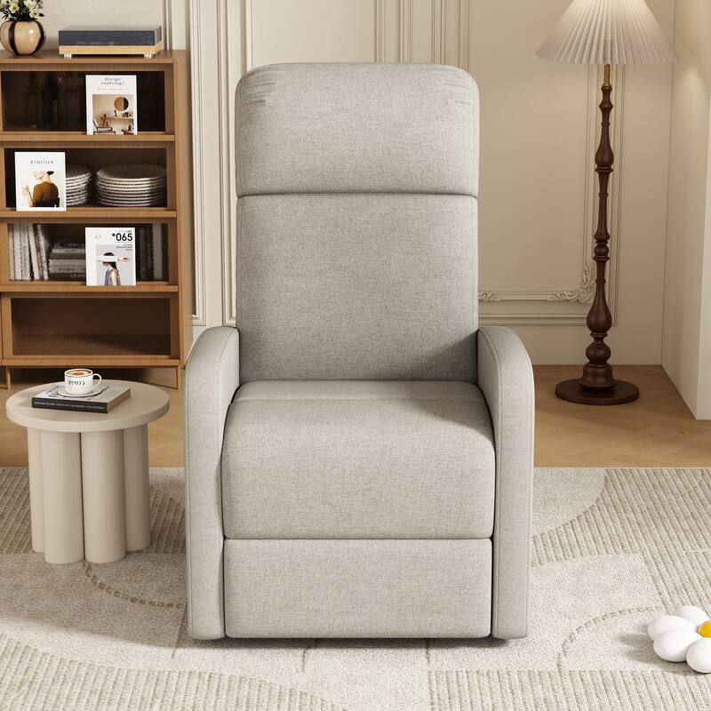 Manual Upholstered Recliner Chair, Modern Recliner Adjustable Single Sofa Chair, High Back Lounge Chairs for Living Room
