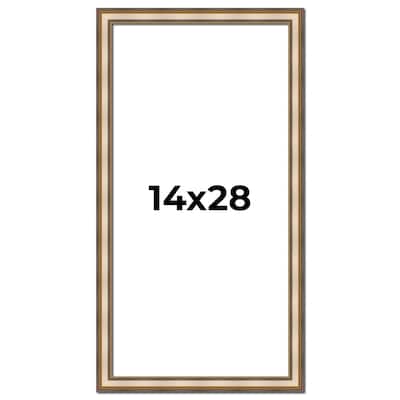 14x28 Frame Gold Solid Wood Shadow Box Width 1.5 Inches | Interior Frame Depth 2 3/8 Inches