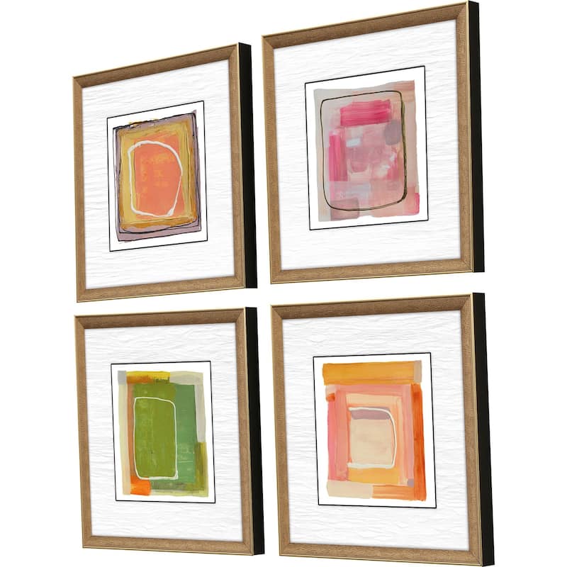 Bold Gesture S/4 Framed Art Giclee Under Glass