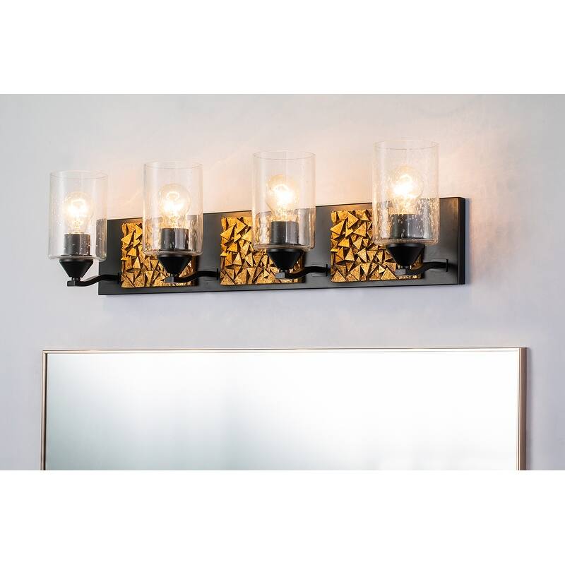 Bocage 4 Light Black and Gold Bath Bar