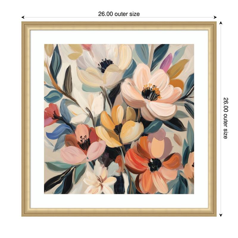 Kate and Laurel Framed Art Garden Bloom Abstract Bouquet II by The Creative Bunch Studio