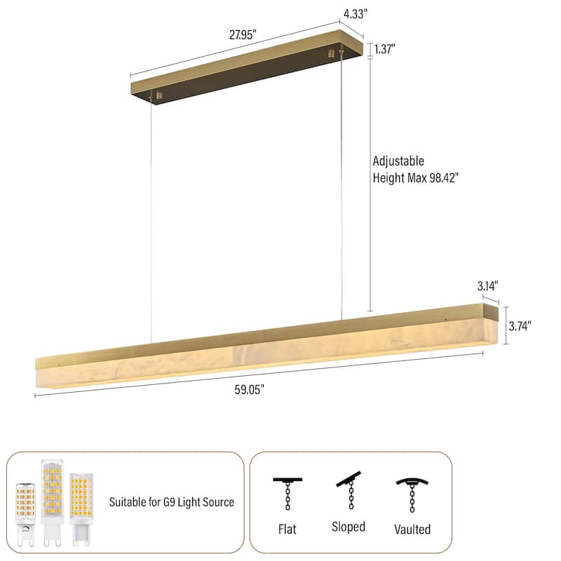 KAYLA Alabaster Pendant Light 1200 - 1800 Matte Black/Gold