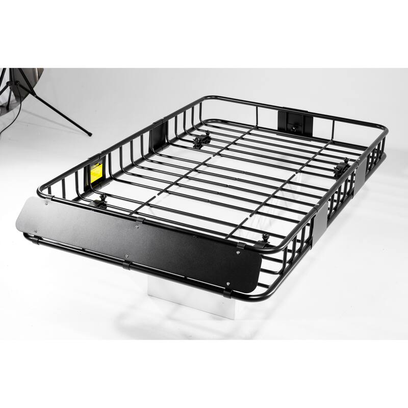 Roof Rack Basket With Net, Rooftop Steel Roof Rack, Cargo Carrier with 250 Lbs Capacity, Extension Black Car Top Luggage Holder