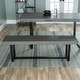 preview thumbnail 3 of 10, Walker Edison Barnett 60-inch Solid Wood Dining Bench Grey