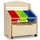preview thumbnail 1 of 14, Kids Wooden Toy Storage Unit Organizer with Rolling Toy Box and Plastic Bins - 25" x 15" x 30" (L x W x H) Natural