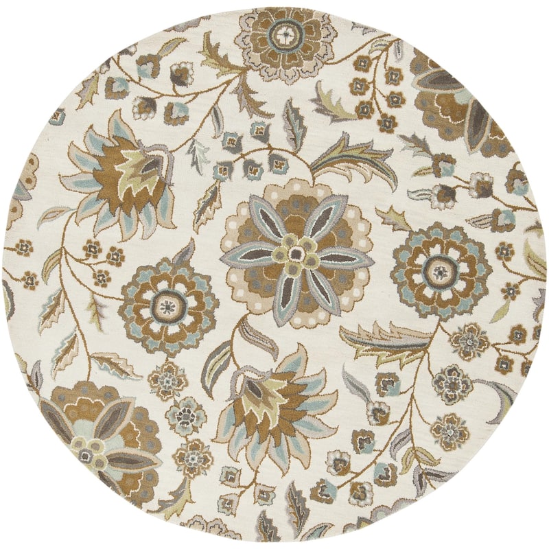 Livabliss Athena Transitional Area Rug - White - 9'9" x 9'9" Round