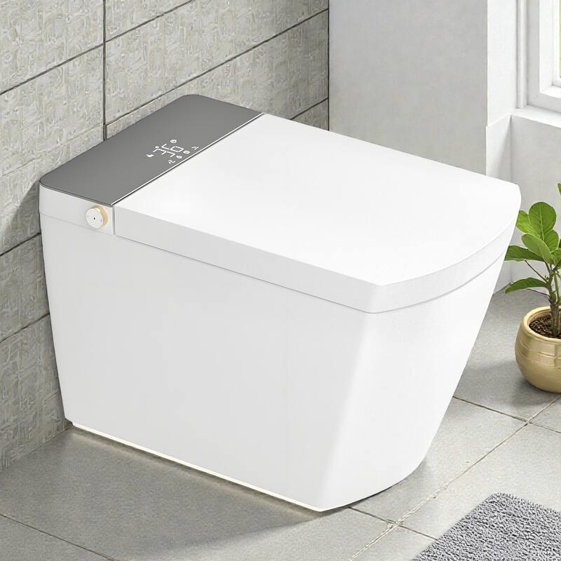 Modern Integrated Smart Toilet. Auto Open Close Lid. Heated Seat. Instant Warm Water. Auto Flush. Foot Sensor - White