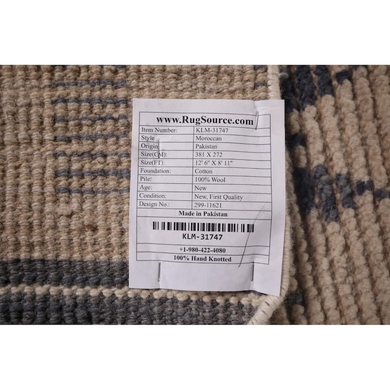 Trellis Moroccan Area Rug Handmade Wool Carpet - 8'11"x 12'6"