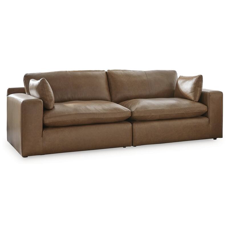 Signature Design by Ashley Emilia Brown Sofa and Loveseat - 140" W x 41" D x 36" H