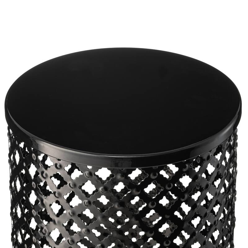 Glitzhome Set of 2 Multi-functional Metal Garden Stool Outdoor Table