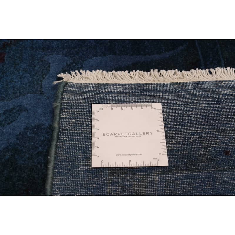 ECARPETGALLERY Hand-knotted Vibrance Navy Wool Rug - 9'0 x 11'9