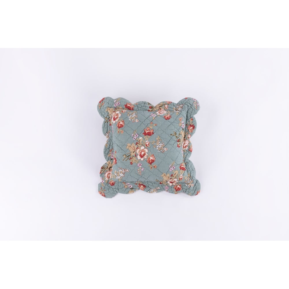 Cottage Home Multicolor Scalloped Edge Cotton Throw Pillow