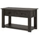 preview thumbnail 1 of 0, Magnussen Home Garrett Weathered Charcoal Rectangular Sofa Table - 50''W x 18''D x 29''H Charcoal - Wood