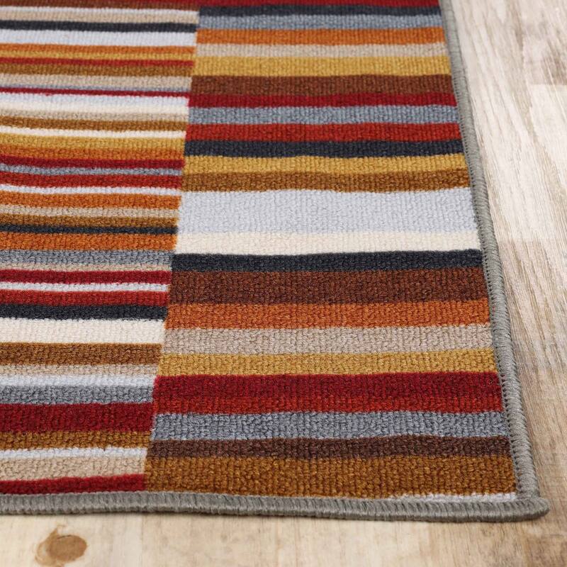 Superior Arden Modern Striped Non-Slip Indoor Outdoor Area Rug