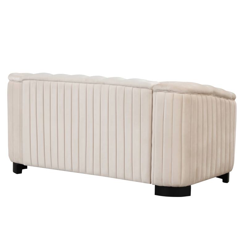 64.3" Velvet 2-Seat Sofa with Wood Frame & Ergonomic Backrest