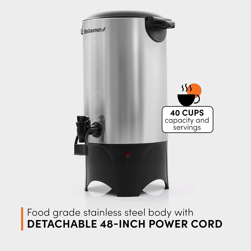 Elite Gourmet Stainless Steel 40 Cup Coffee and Hot Water Dispenser - Bed  Bath u0026 Beyond - 37481764
