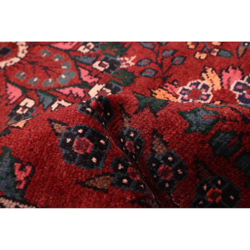 ECARPETGALLERY Hand-knotted Andelz Dark Red Wool Rug - 3'7 x 9'9
