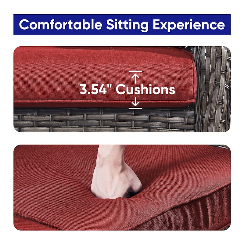 Gymojoy Wicker Swivel Glider Chair with Water-Resistant Olefin Cushions
