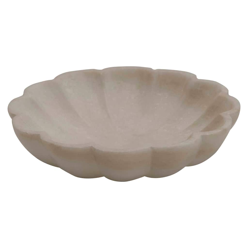 Carved Marble Flower Shape Dish