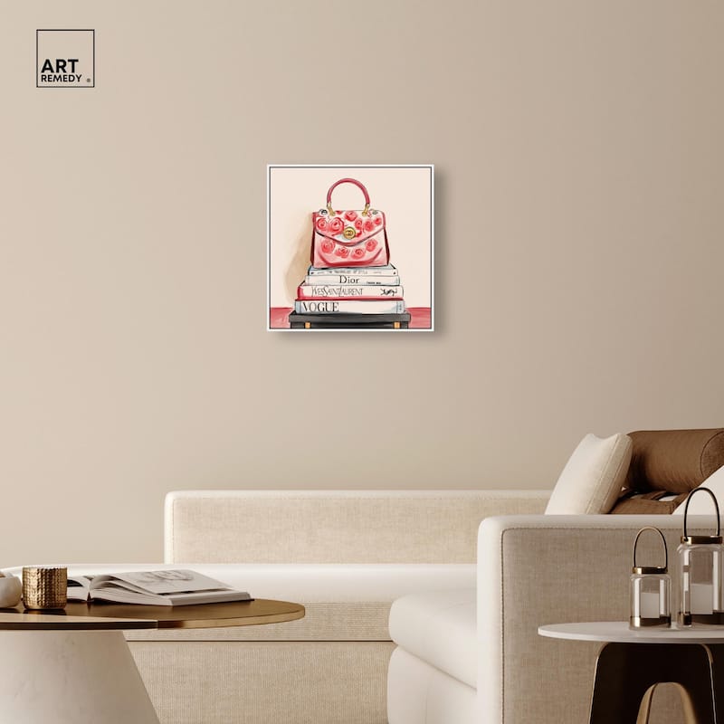 red flowers handbag Canvas by Art Remedy