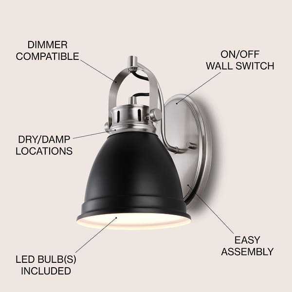 dimension image slide 8 of 14, JONATHAN Y Sydney Farmhouse Bohemian Iron LED Vanity