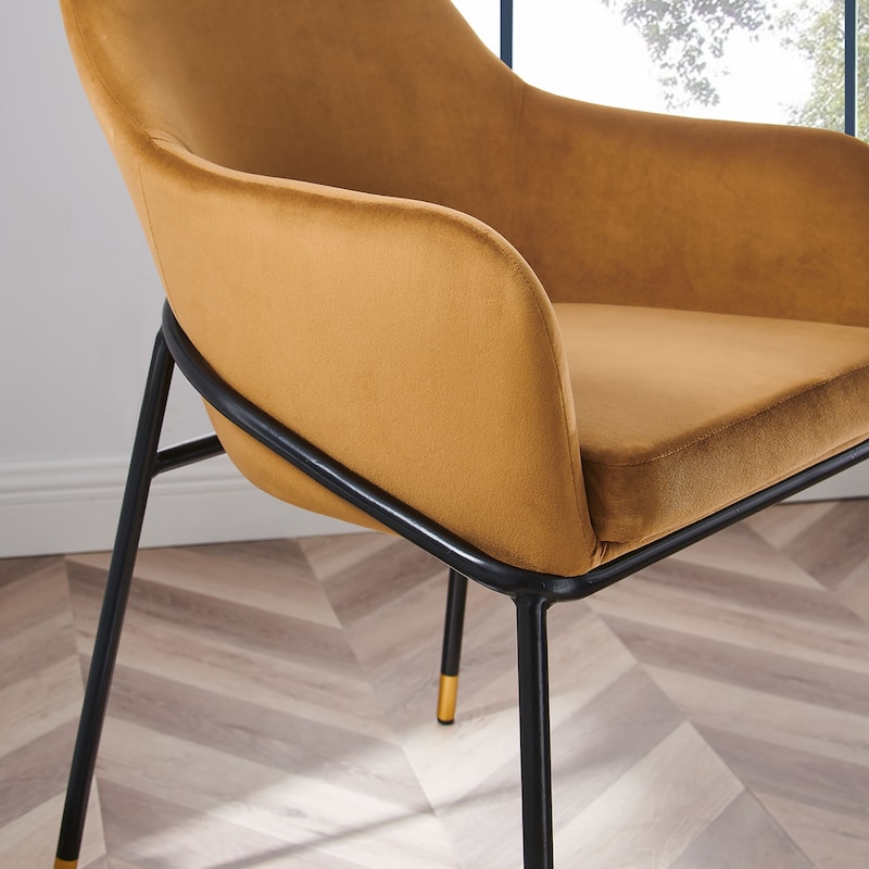 Jovi Performance Velvet Dining Armchair Set of 2 - N/A