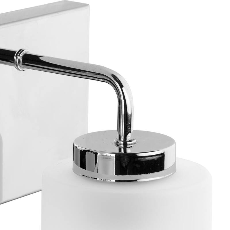 Merry Collection Two-Light Polished Chrome and Etched Glass Transitional Style Bath Vanity Wall Light
