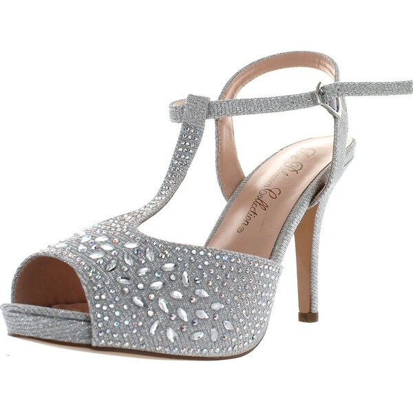 De Blossom Collection Womens Robin 187 Stunning T Strap Sparkle Party Dress Sandals