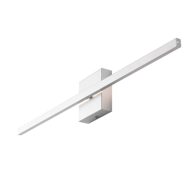 Palco Modern Minimalist Indoor/Outdoor Metal 350-Degree Rotatable Dimmable Integrated LED Wall Sconce, by JONATHAN Y - Silver - 28"