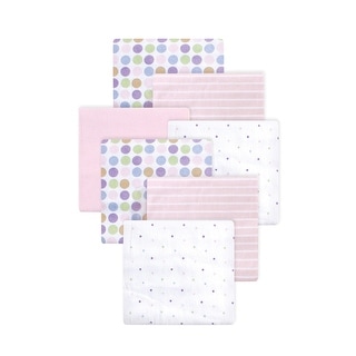 Little Treasure Luvable Friends Girls Cotton Poly Flannel Receiving Blankets Multipack, Pink Stripes, 30x30 inches