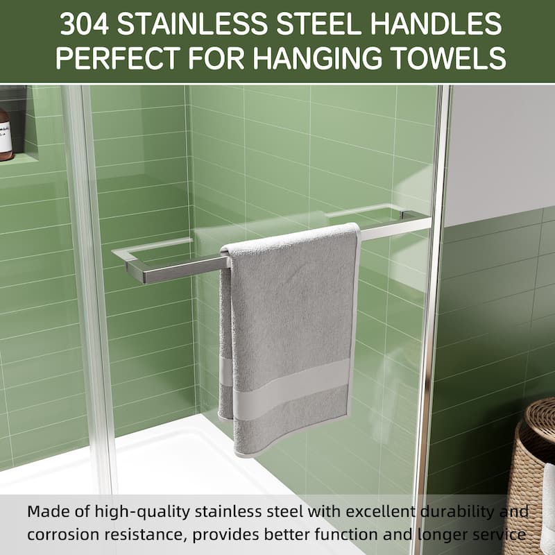 60x72 Single Sliding Shower Door, Slim Frame, 8mm Tempered Glass, Matte Black, 304 SS, 4 in Adjustable, Quiet Glide