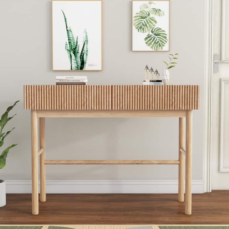 Solid Wood Console Table with 2-Drawer
