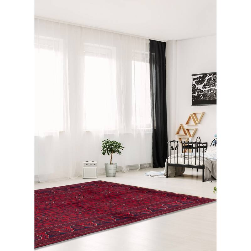 ECARPETGALLERY Hand-knotted Finest Khal Mohammadi Red Wool Rug - 4'2 x 6'10